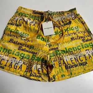 BALENCIAGA MEN YELLOW swim trunks